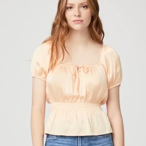 Paige Peach Colored Silk Top